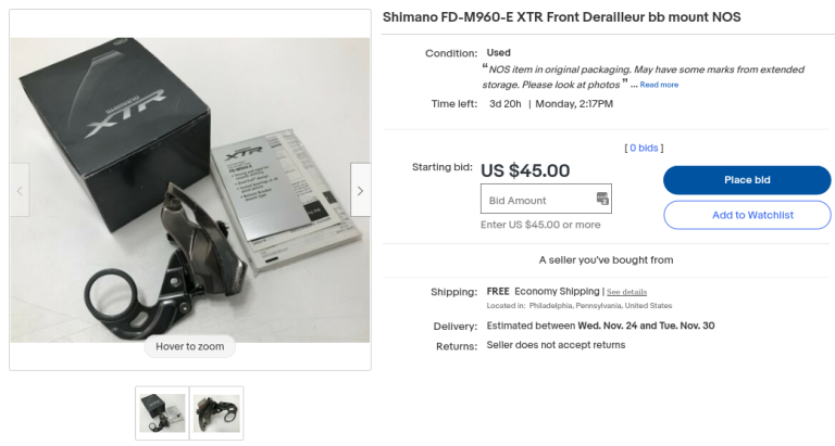 Ebay Shimano XTR FD-M960-E