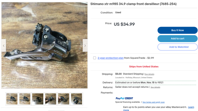 Ebay Shimano XTR M985