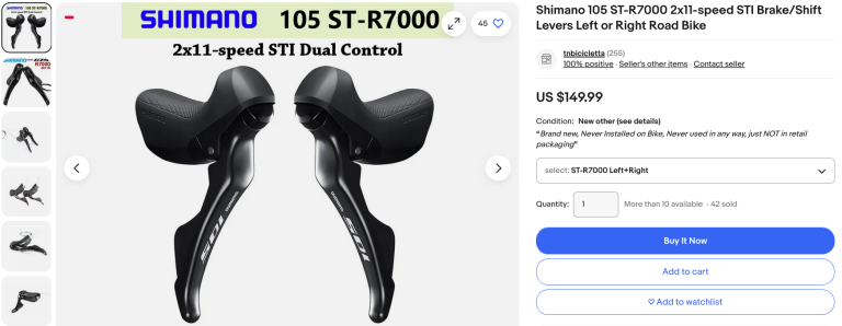 Tiagra ST-4700 shifters listing